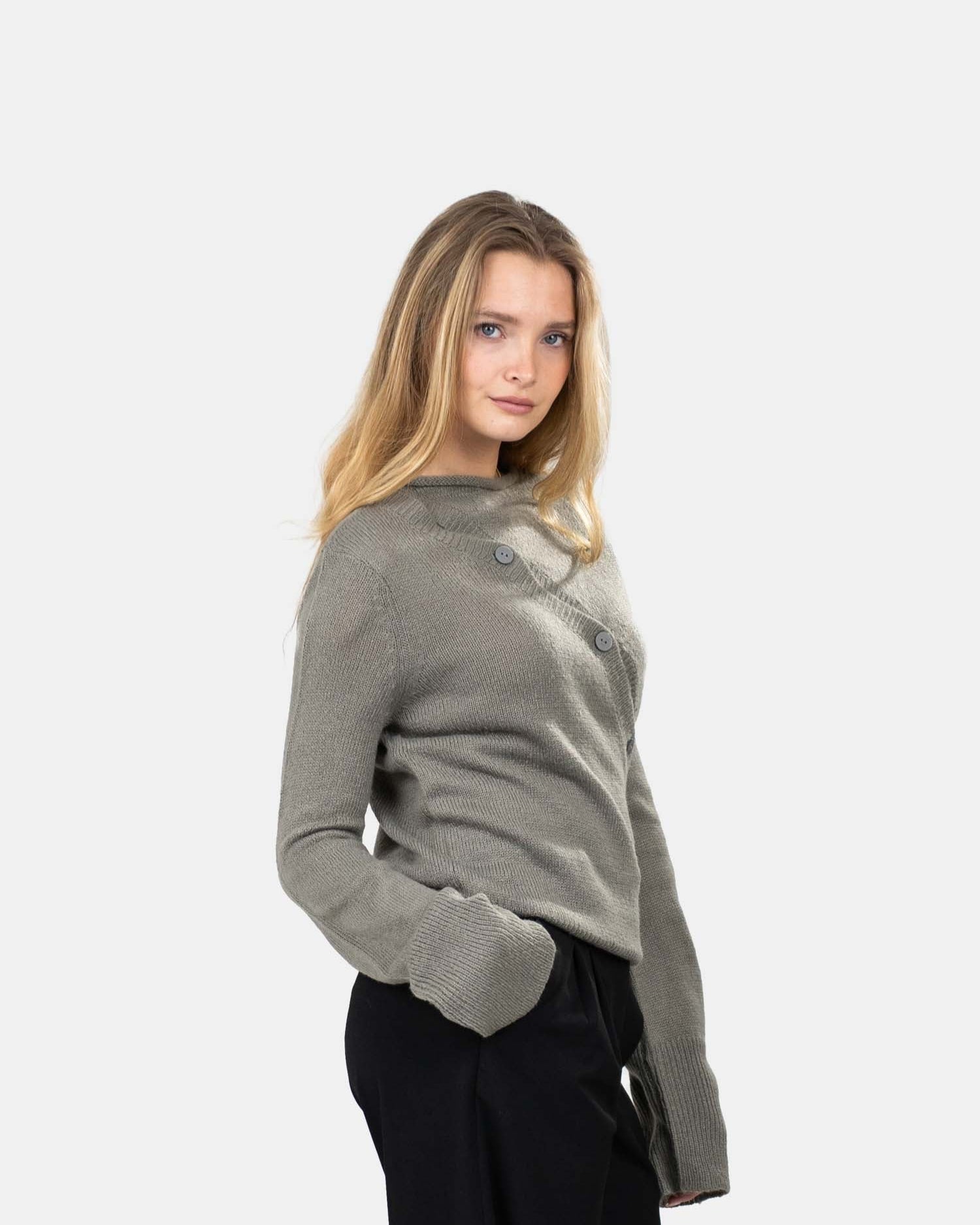 Asymmetrisk Cardigan Grå | Skagen - clothing.dk